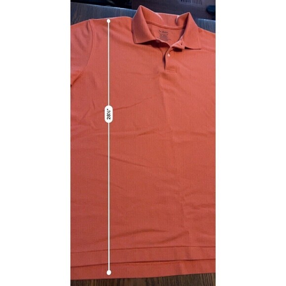 LL Bean Mens Traditional Fit Short Sleeve Polo Shirt XL Regular Solid Orange - Picture 13 of 15
